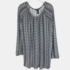 Chelsea & Theodore Blouse Top Womens 2X Career Coastal Soft Stretch Rayon Navy